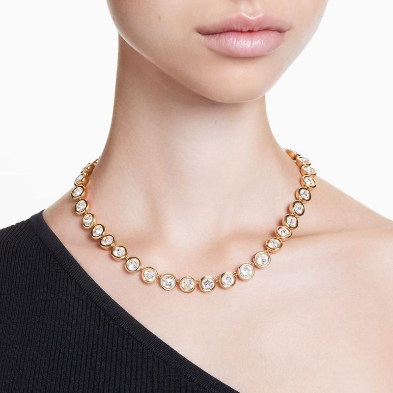 Collar-Imber-Talla-redonda-Blanco-Baño-tono-oro