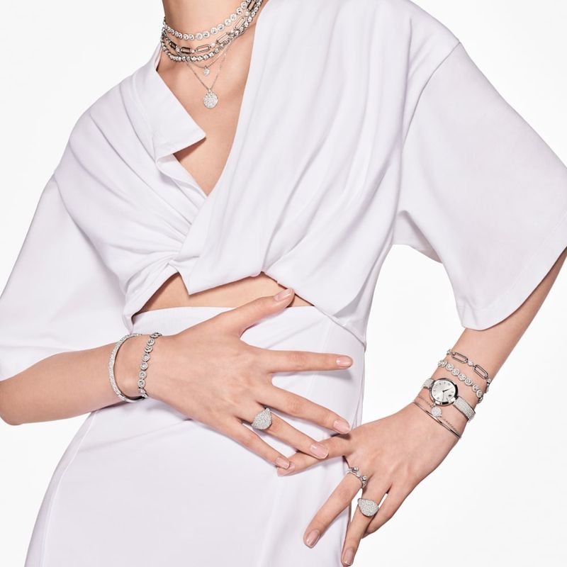 Collar-Imber-Tennis-Talla-redonda-Blanco-Recubrimiento-en-rodio