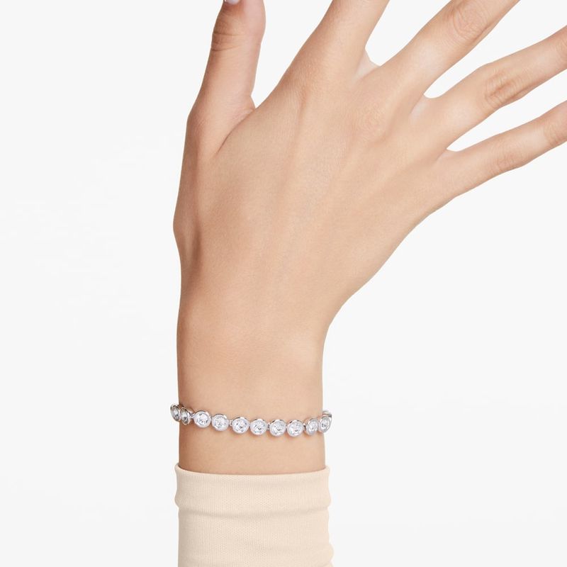 Pulsera-Imber-Tennis-Talla-redonda-Blanca-Recubrimiento-en-rodio