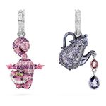 Pendientes-Alice-in-Wonderland-Diseño-asimetrico-Gato-y-tetera-Multicolores-Recubrimiento-en-rodio