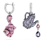 Pendientes-Alice-in-Wonderland-Diseño-asimetrico-Gato-y-tetera-Multicolores-Recubrimiento-en-rodio