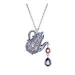 Colgante-Alice-in-Wonderland-Tetera-Morado-Recubrimiento-en-rodio
