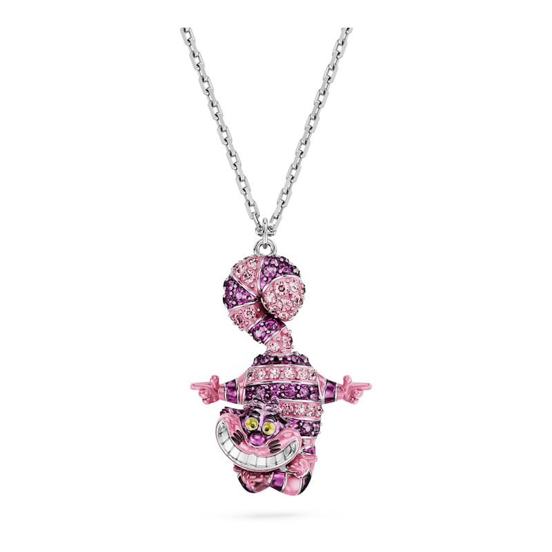 Colgante-Alice-in-Wonderland-Gato-Rosa-Recubrimiento-en-rodio