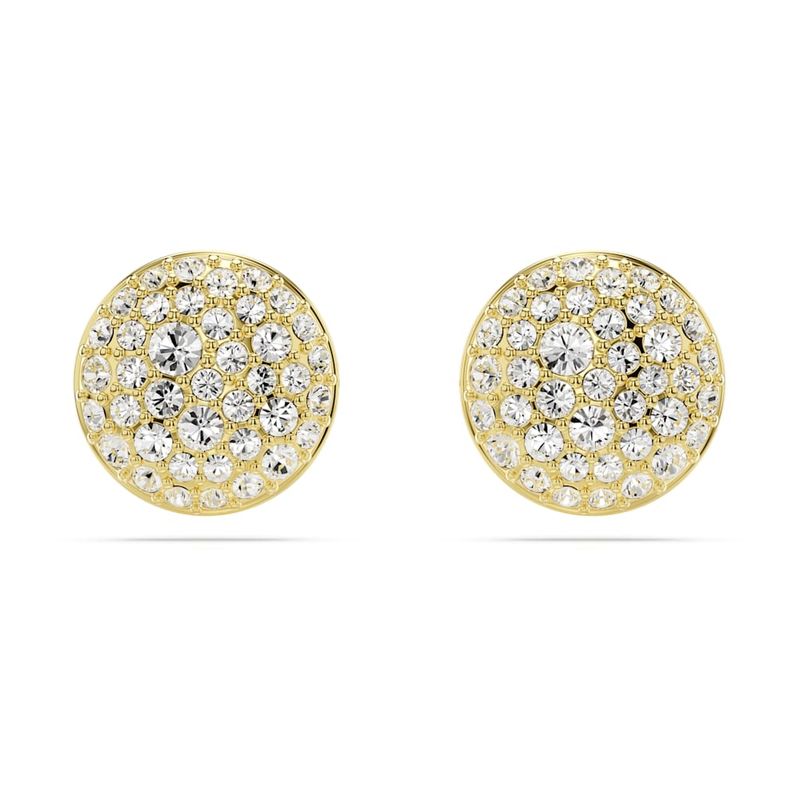 Pendientes-de-boton-Meteora-Blancos-Baño-tono-oro