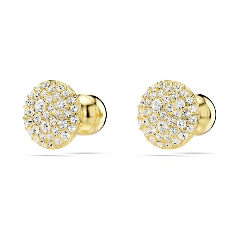 Pendientes-de-boton-Meteora-Blancos-Baño-tono-oro