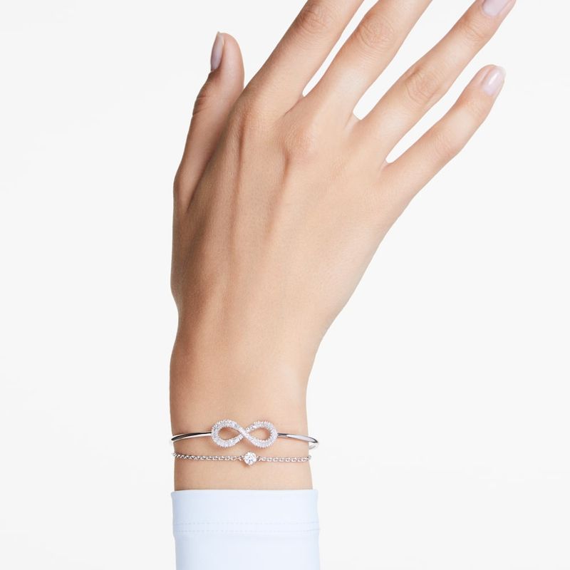 Brazalete-Hyperbola-Simbolo-del-infinito-Blanco-Recubrimiento-en-rodio