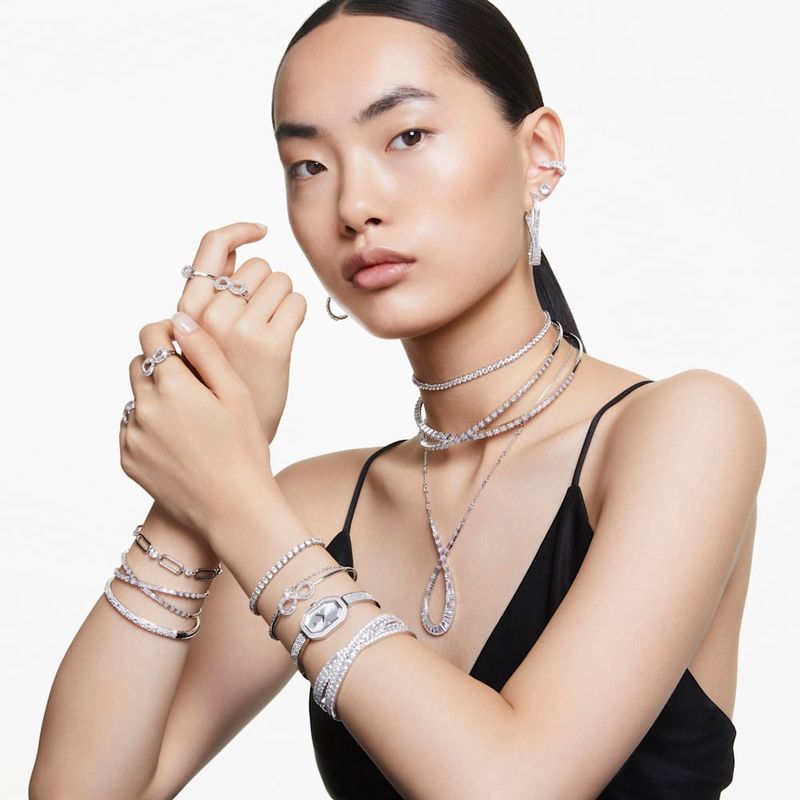 Brazalete-Hyperbola-Simbolo-del-infinito-Blanco-Recubrimiento-en-rodio