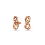 Pendientes-de-boton-Hyperbola-Simbolo-del-infinito-Blancos-Baño-tono-oro-rosa
