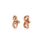 Pendientes-de-boton-Hyperbola-Simbolo-del-infinito-Blancos-Baño-tono-oro-rosa