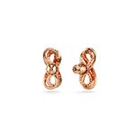 Pendientes-de-boton-Hyperbola-Simbolo-del-infinito-Blancos-Baño-tono-oro-rosa
