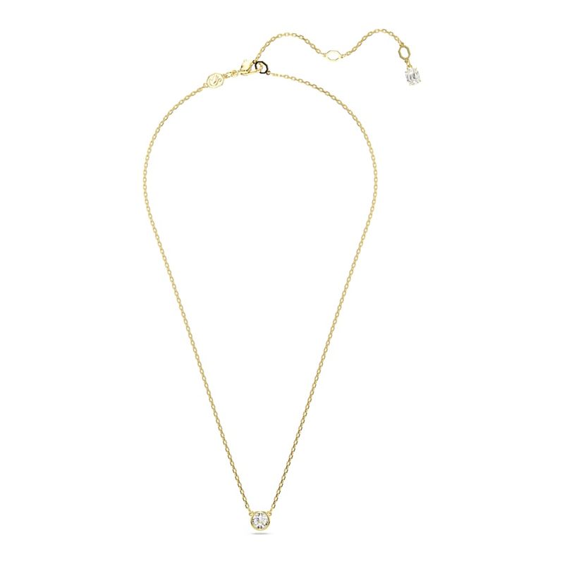 Colgante-Imber-Talla-redonda-Blanco-Baño-tono-oro