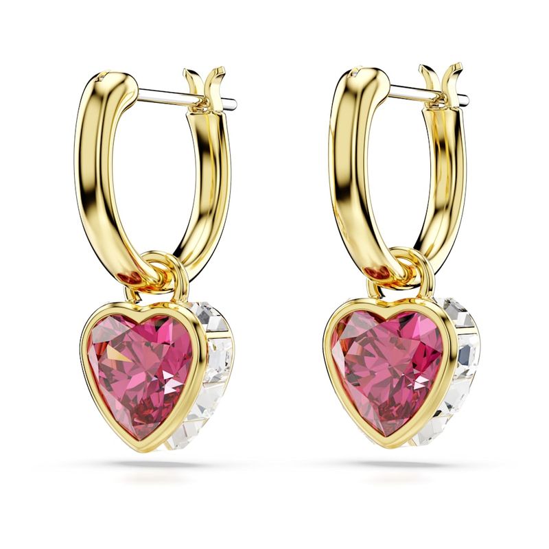 Pendientes-Stilla-Corazon-Rojos-Baño-tono-oro