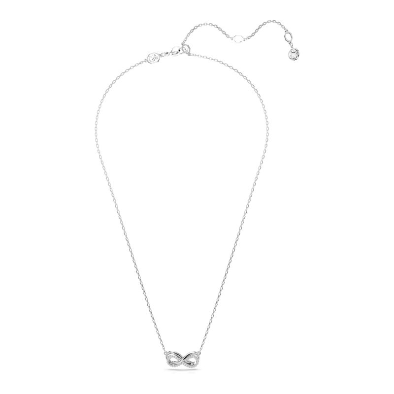 Colgante-Hyperbola-Pave-Simbolo-del-infinito-Blanco-Recubrimiento-en-rodio