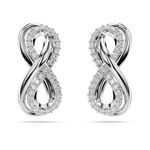 Pendientes-de-boton-Hyperbola-Simbolo-del-infinito-Blancos-Recubrimiento-en-rodio