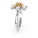 Anillo-de-coctel-Idyllia-Tallas-mixtas-Flor-Amarillo-Recubrimiento-en-rodio