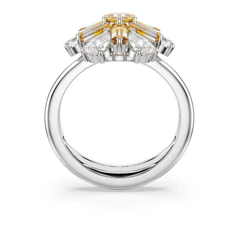 Anillo-de-coctel-Idyllia-Tallas-mixtas-Flor-Amarillo-Recubrimiento-en-rodio