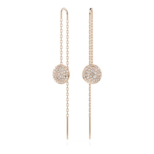 Pendientes Meteora, Blancos, Recubrimiento tono oro rosa