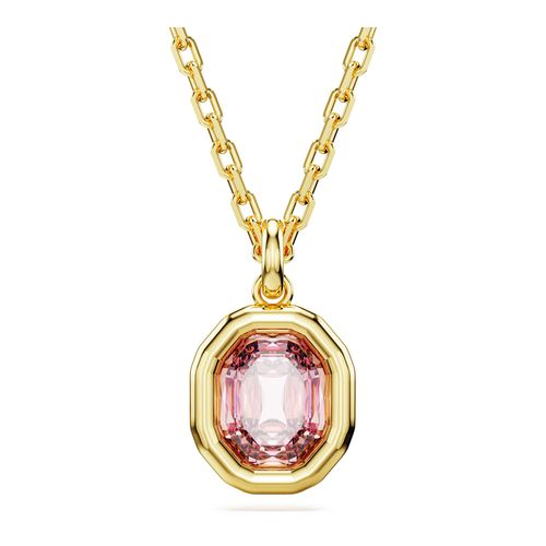 Colgante Imber, Talla octogonal, Rosa, Recubrimiento tono oro