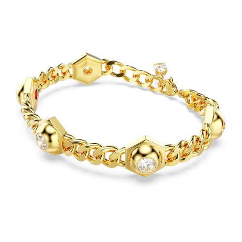 Pulsera Numina, Talla redonda, Blanca, Recubrimiento tono oro