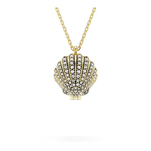 Colgante Idyllia, Crystal Pearl, Concha de mar, Blanco, Recubrimiento tono oro