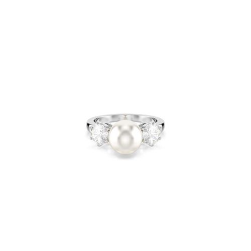Anillo Matrix, Crystal Pearl, Talla redonda, Blanco, Recubrimiento en rodio