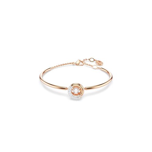 Brazalete Dextera, Talla redonda, Blanco, Recubrimiento tono oro rosa