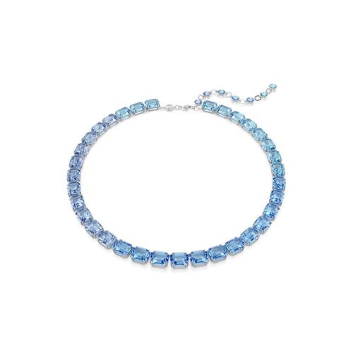 Collar Millenia, Talla octogonal, Degradado de color, Azul, Recubrimiento en rodio