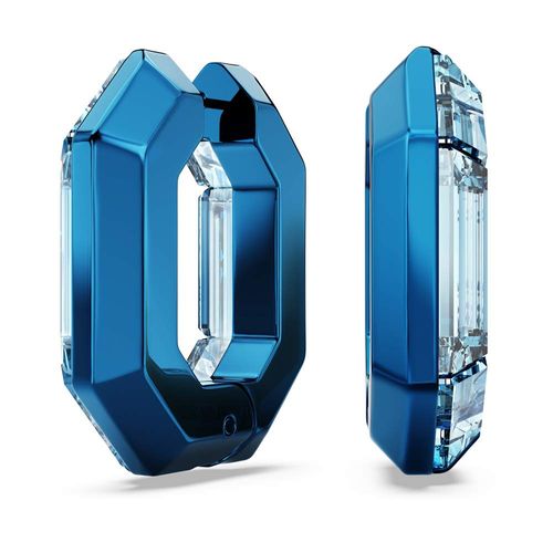 Pendientes de aro Lucent, Forma octagonal, Pequeños, Azules
