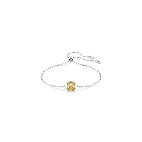 Pulsera Birthstone, Talla cuadrada, Noviembre, Amarillo, Recubrimiento en rodio