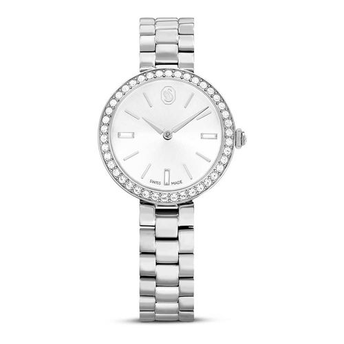 Reloj Certa, Fabricado en Suiza, Brazalete de metal, Tono plateado, Acero inoxidable