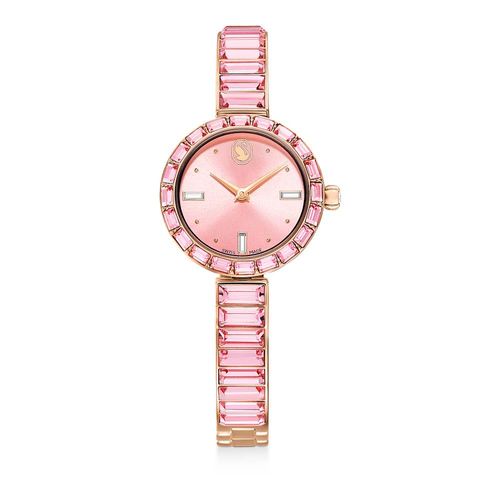 Reloj Matrix Bangle, Fabricado en Suiza, Pulsera de cristal, Rosa, Acabado tono oro rosa