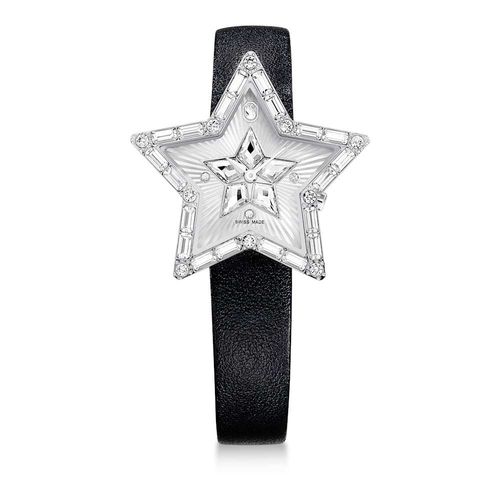 Reloj Symbolica Star, Fabricado en Suiza, Estrella, Correa de piel, Blanco, Acero inoxidable