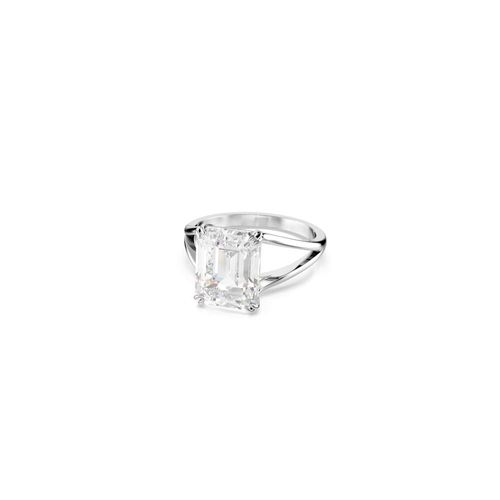 Anillo de cóctel Stilla, Talla octogonal, Blanco, Baño de rodio