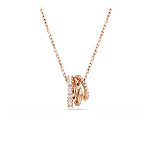 Colgante Hyperbola, Tallas mixtas, Blanco, Baño tono oro rosa