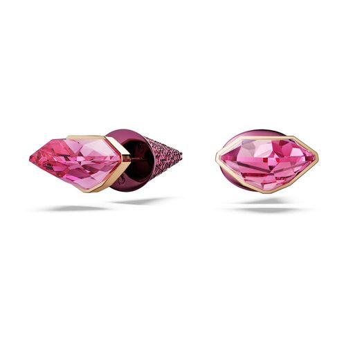 Pendientes de botón Lucent, Pavé, Punta, Rosas, Combinación de acabados metálicos