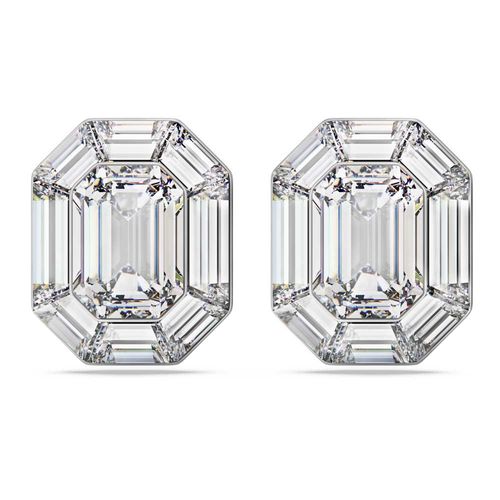 Pendientes de clip Lucent, Talla octogonal, Blancos