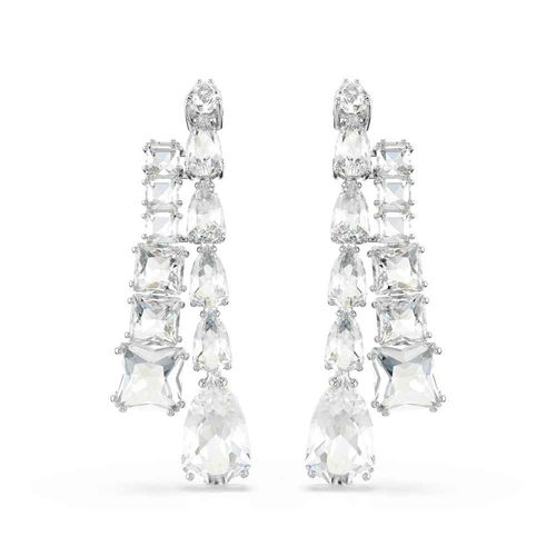 Pendientes Matrix, Tallas mixtas, Blancos, Baño de rodio