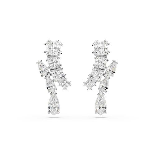 Pendientes Matrix, Tallas mixtas, Blancos, Baño de rodio