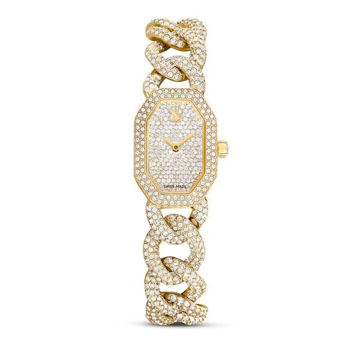 Reloj Dextera Chain, Fabricado en Suiza, Pulsera de cristal, Tono dorado, Acabado tono oro