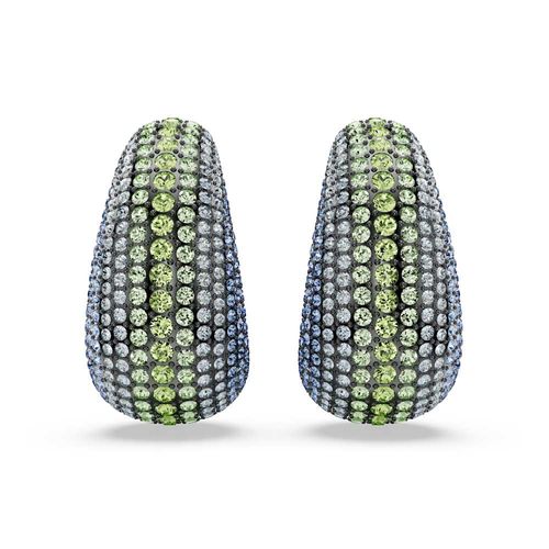 Pendientes de clip Sublima, Talla redonda, Grandes, Multicolores, Baño de rutenio