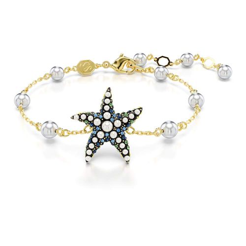 Pulsera Idyllia, Crystal pearls, Estrella de mar, Multicolor, Baño tono oro