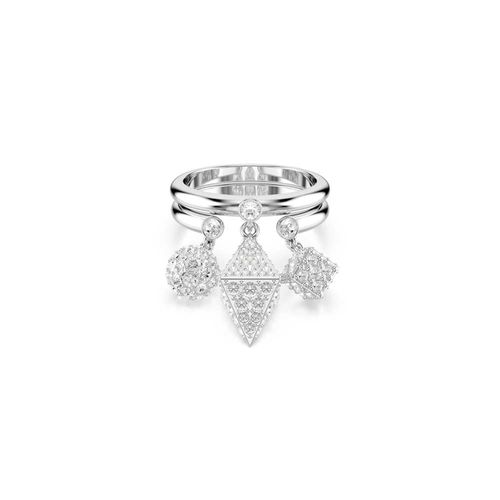 Anillo Dextera, Conjunto (2), Esfera y cubo, Blanco, Baño de rodio