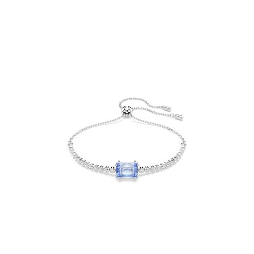 Pulsera Matrix Tennis, Tallas mixtas, Azul, Baño de rodio