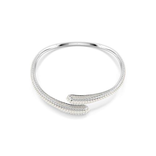 Collar Sublima, Crystal Pearl, Talla redonda, Blanco, Baño de rodio