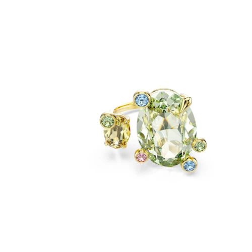 Anillo abierto Gema, Tallas mixtas, Multicolor, Baño tono oro