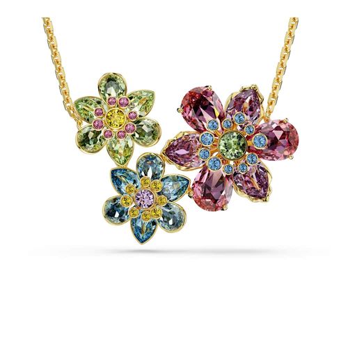 Colgante Idyllia, Tallas mixtas, Flor, Multicolor, Baño tono oro
