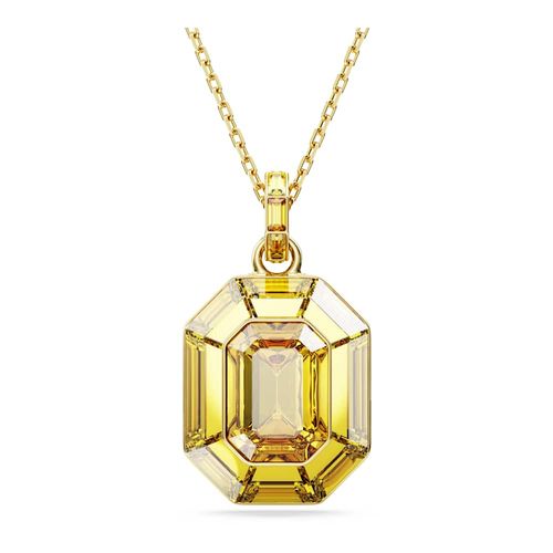 Colgante Lucent, Forma octagonal, Amarillo, Baño tono oro
