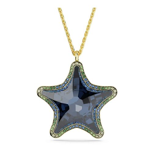 Colgante SCS, Estrella de mar, Azul, Baño tono oro