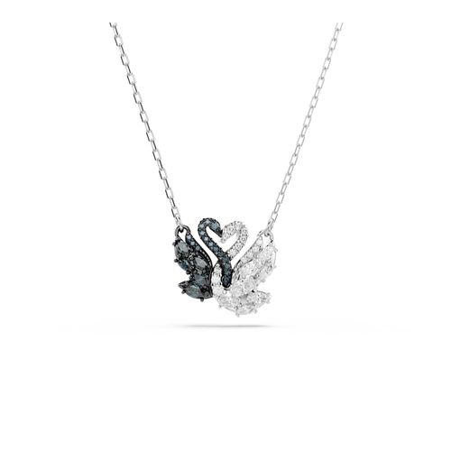 Colgante Swan, Cisne, Negro, Baño de rodio