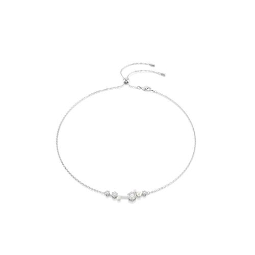 Collar Constella, Crystal Pearl, Tallas redondas, Blanco, Baño de rodio
